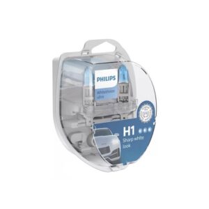 Philips H1 WhiteVision Ultra 12V 55W Sharp White Look Halogen Bulb 12258WVUSM